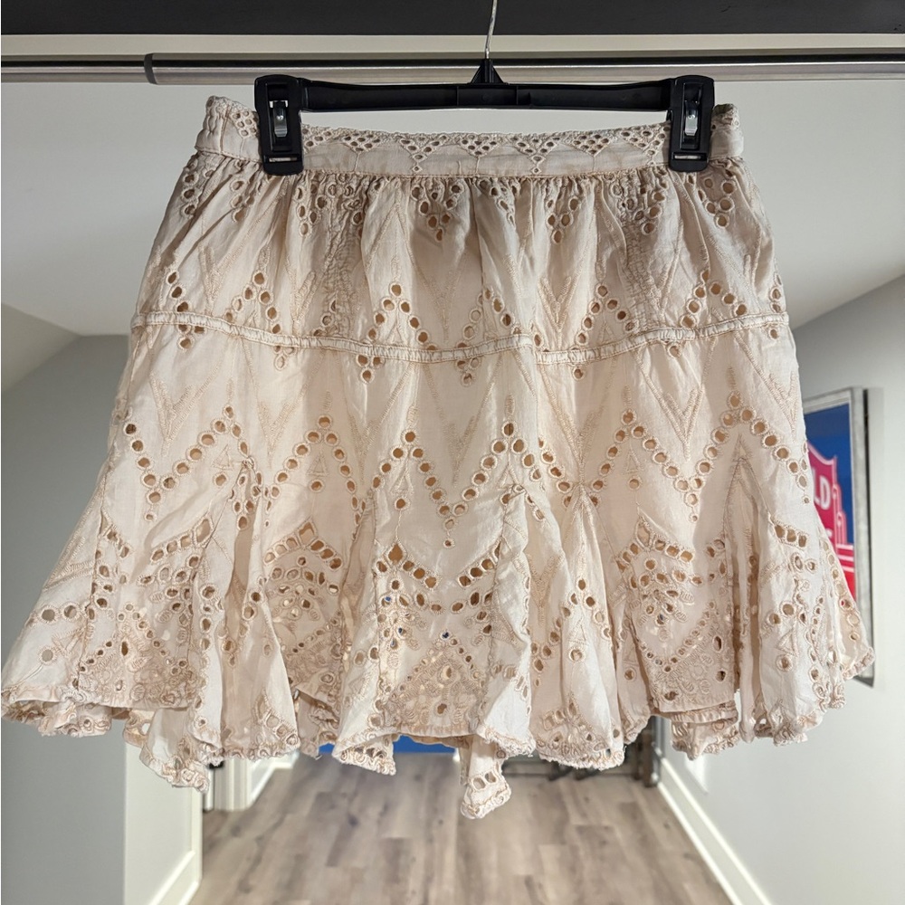 Free People Tan/Cream Eyelet Women's Skort